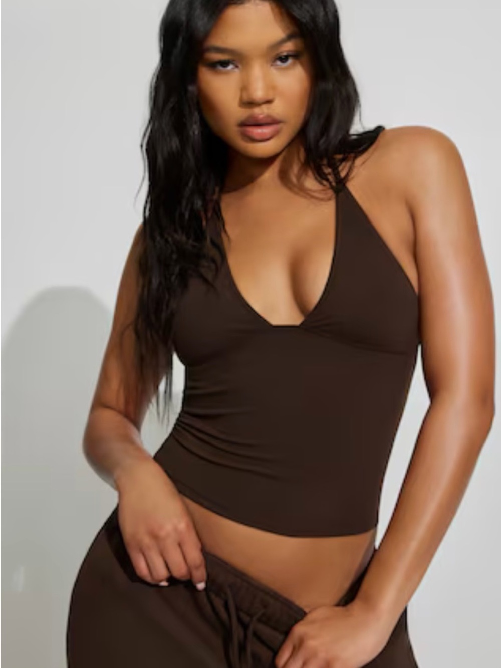 Garage Chocolate Brown V-Neck Camisole